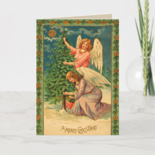 Festividades Cartão de Natal Anjo Vitoriano