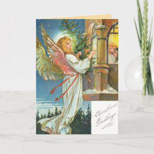 Festividades Cartão de Natal Anjo Vitoriano