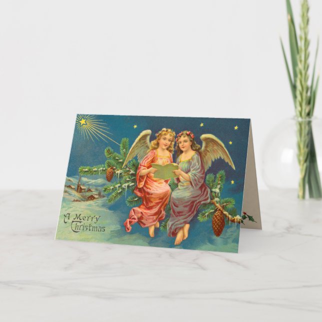 Festividades Cartão de Natal Anjo Vitoriano (Frente)