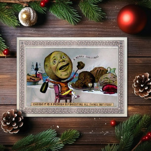 Festividades Cartão de Natal Antigo Vitoriano Esquisito