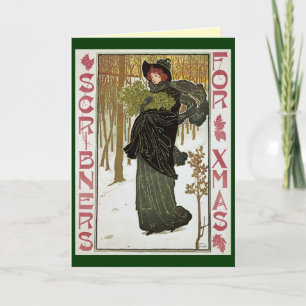 Festividades Cartão de Natal Art Nouveau