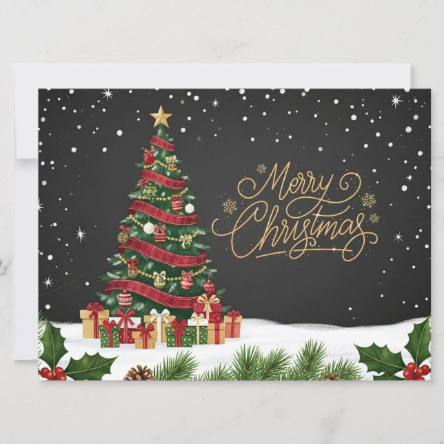 Festividades cartão de Natal árvore de Natal (Frente)