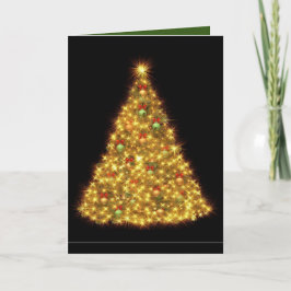 Festividades Cartão de Natal Árvore de Ouro