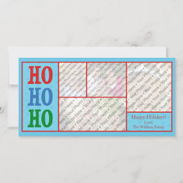 Festividades Cartão de Natal Azul com Texto Personalizado
