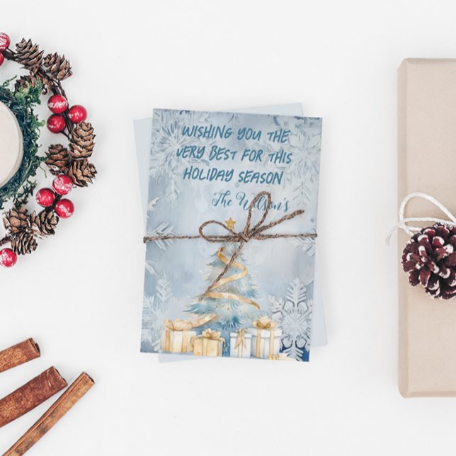 Festividades Cartão de Natal Azul Congelado (Criador carregado)