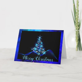 Festividades Cartão de Natal azul elétrico