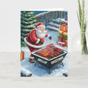 Festividades Cartão de Natal Barbecue para papais noeis