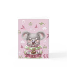 Cartão de Natal Bastante Australiano - Koala