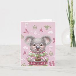 Festividades Cartão de Natal Bastante Australiano - Koala