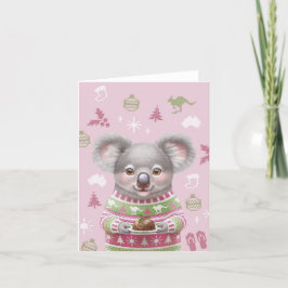 Festividades Cartão de Natal Bastante Australiano - Koala