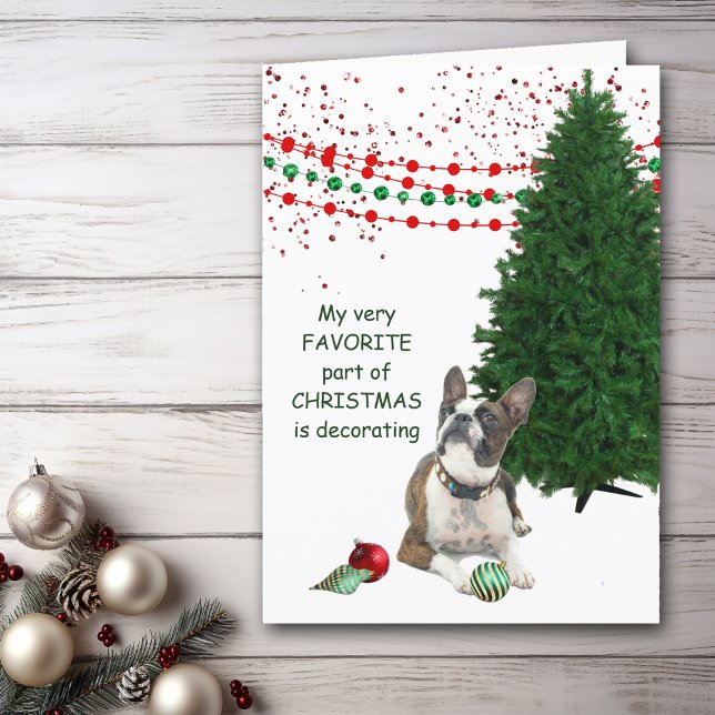Festividades Cartão de Natal Bastante Doido de Boston Terrier D (Criador carregado)