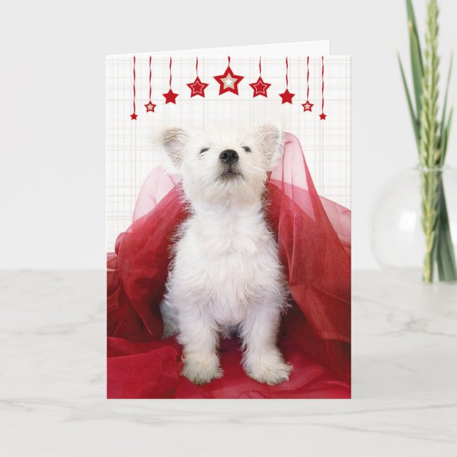 Festividades Cartão de Natal Bastante Westie (Frente)