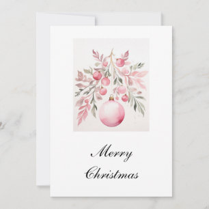 Festividades Cartão de Natal Bauble Verde Cor-de-Água Rosa