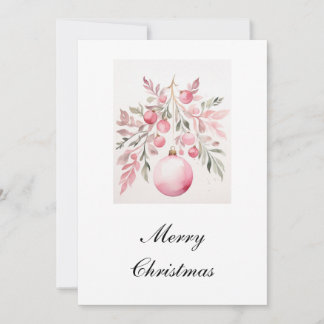 Festividades Cartão de Natal Bauble Verde Cor-de-Água Rosa