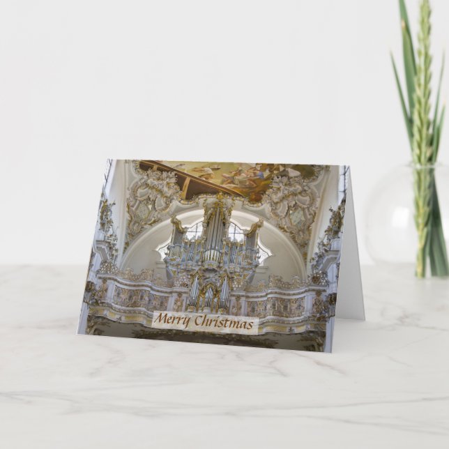 Festividades Cartão de Natal bávaro do órgão (Frente)