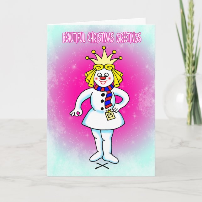 Festividades Cartão de Natal Beleza Pageant (Frente)