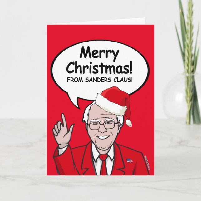Festividades Cartão de Natal Bernie Sanders - Sanders Claus - M (Frente)