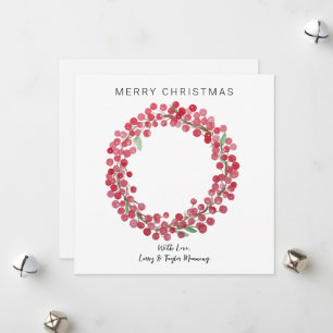 Festividades Cartão de Natal Berry Wreath Sem Fotografia