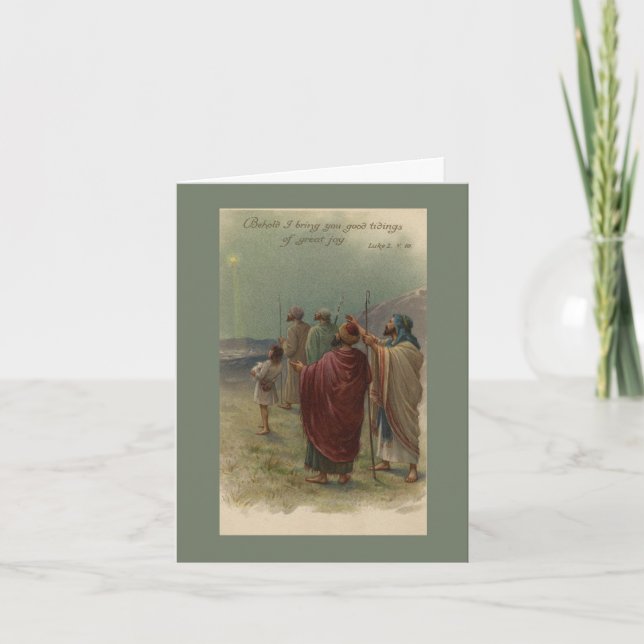Festividades Cartão de Natal Bíblico Vintage (Frente)