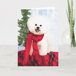 Festividades Cartão de Natal Bichon Frise