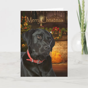 Festividades Cartão de Natal Black Lab