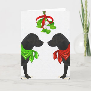Festividades Cartão de Natal Black Labrador
