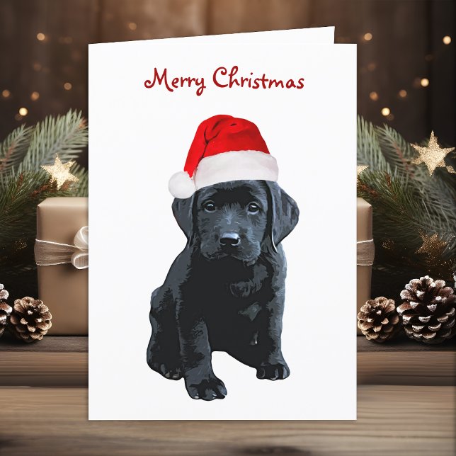 Festividades Cartão de Natal Black Labrador (Criador carregado)