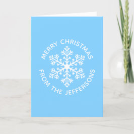 Festividades Cartão de Natal Blue Snowflake