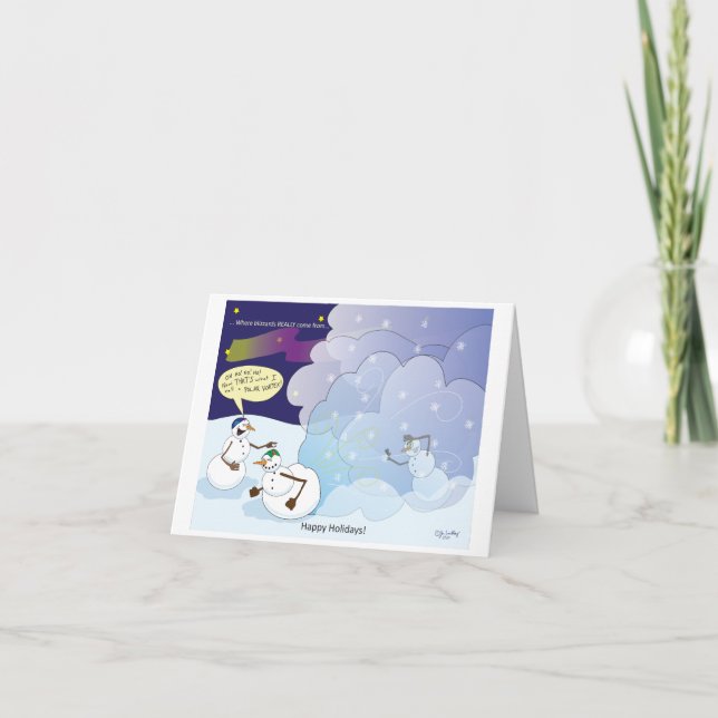 Festividades Cartão de Natal Boneco de Neve Nevasca (Frente)
