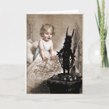Cartão de Natal Boneco Krampus Assustador Vintage