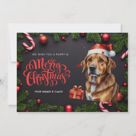 Festividades Cartão de Natal bonito para cães
