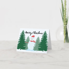 Festividades Cartão de Natal Bonito Snowman