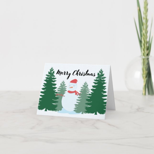 Festividades Cartão de Natal Bonito Snowman (Frente)
