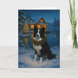Festividades Cartão de Natal Border Collie