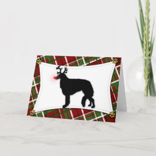Festividades Cartão de Natal Borzoi Reindeer