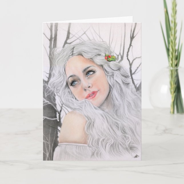 Festividades Cartão de Natal Branco (Frente)