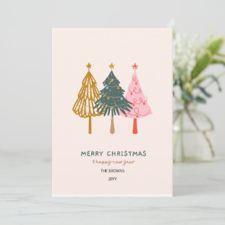 Festividades Cartão de Natal Branco Azul Minimalista Feliz Nata