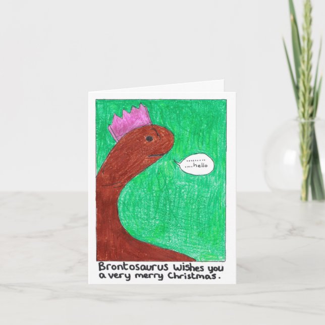 Festividades Cartão de Natal Brontosaurus (Frente)
