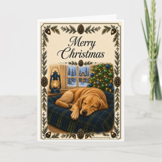 Festividades Cartão de Natal - Cachorro Dormindo