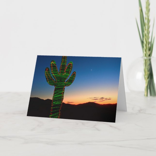 Festividades Cartão de Natal Cactus (Frente)