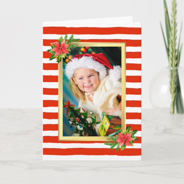 Festividades Cartão de Natal Candy Cane Stripe (Frente)