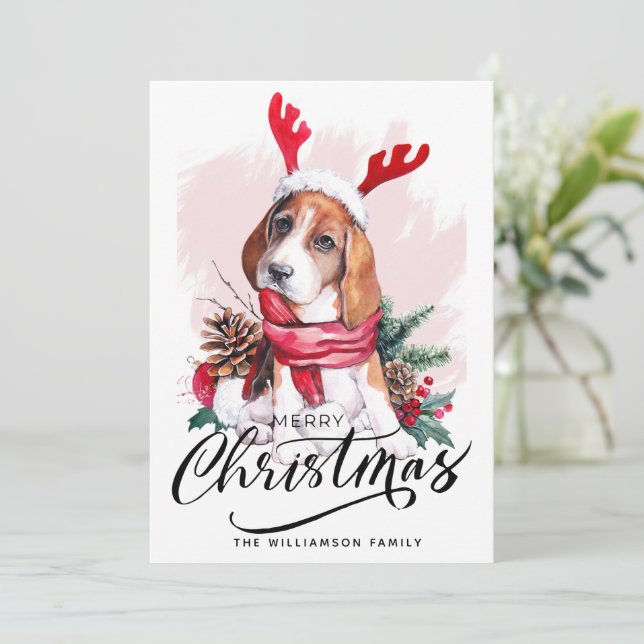 Festividades Cartão de Natal Cão Cachorro Cachorro (Em pé/Frente)