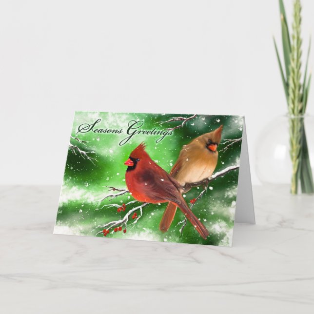 Festividades Cartão de Natal (Cardeal) (Frente)
