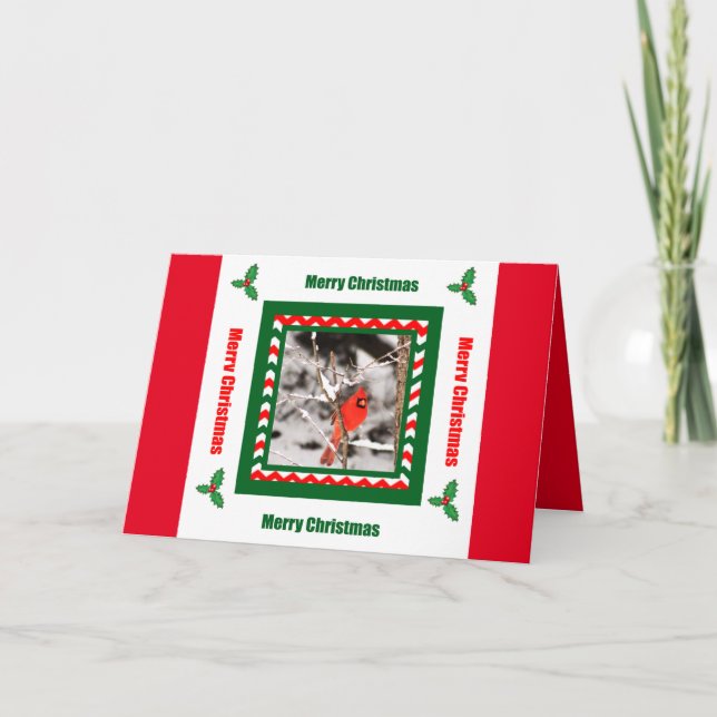 Festividades Cartão de Natal cardinal do norte do Feliz Natal (Frente)