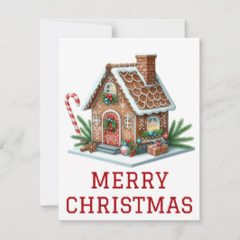 Festividades Cartão de Natal Casa de Pão de Gengibre