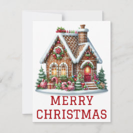 Festividades Cartão de Natal Casa de Pão de Gengibre