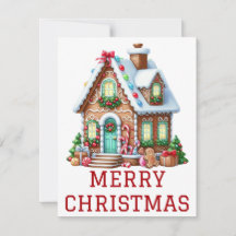 Cartão de Natal Casa de Pão de Gengibre