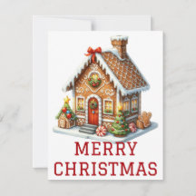 Cartão de Natal Casa de Pão de Gengibre