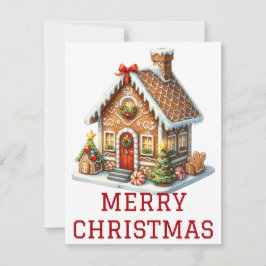 Festividades Cartão de Natal Casa de Pão de Gengibre