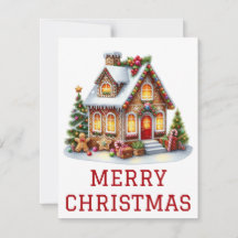 Cartão de Natal Casa de Pão de Gengibre